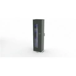 HOME MANIA Cabinet Polyvalent Daiquiri - Economie D'espace, Buffet - Avec Vitres, Etageres, Portes - Pour Le Salon, Le Hall D'entree - Anthracite En Panneau De Melamine, 45 X 34 X 162 Cm, LED -Buffet et enfilade Soldes 32489683 4