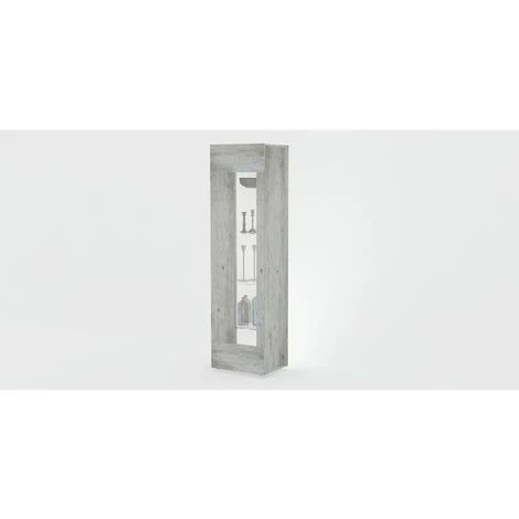 HOME MANIA Cabinet Polyvalent Daiquiri - Space Saver, Sideboard - Avec Vitres, Etageres, Portes - Pour Le Salon, Le Hall D'entree - Gris En Bois, 45 X 34 X 162 Cm 2 HOME MANIA Cabinet Polyvalent Daiquiri - Space Saver, Sideboard - Avec Vitres, Etageres, Portes - Pour Le Salon, Le Hall D'entree - Gris En Bois, 45 X 34 X 162 Cm – Image 2