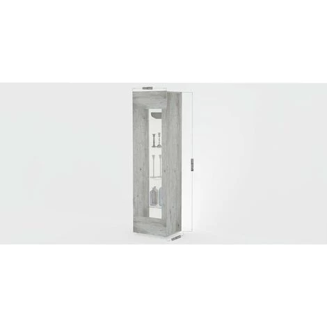 HOME MANIA Cabinet Polyvalent Daiquiri - Space Saver, Sideboard - Avec Vitres, Etageres, Portes - Pour Le Salon, Le Hall D'entree - Gris En Bois, 45 X 34 X 162 Cm 4 HOME MANIA Cabinet Polyvalent Daiquiri - Space Saver, Sideboard - Avec Vitres, Etageres, Portes - Pour Le Salon, Le Hall D'entree - Gris En Bois, 45 X 34 X 162 Cm – Image 4