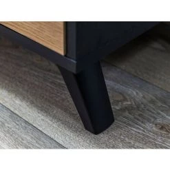 Buffets BOBOCHIC - Buffet 3 Portes 180 Cm ROMY Imitation Chêne Et Noir - Marron -Buffet et enfilade Soldes 32586452 5