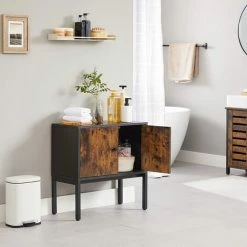 VASAGLE Meuble De Cuisine, Buffet Avec Portes, Armoire, Placard De Rangement, Cadre En Métal, 60 X 30 X 60 Cm, Style Industriel, Marron Rustique Et Noir Par SONGMICS LSC106B01 - Marron Rustique Et Noir 7 VASAGLE Meuble De Cuisine, Buffet Avec Portes, Armoire, Placard De Rangement, Cadre En Métal, 60 X 30 X 60 Cm, Style Industriel, Marron Rustique Et Noir Par SONGMICS LSC106B01 - Marron Rustique Et Noir -Buffet et enfilade Soldes 32687735 3