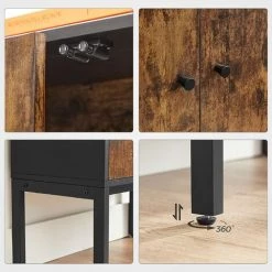 VASAGLE Meuble De Cuisine, Buffet Avec Portes, Armoire, Placard De Rangement, Cadre En Métal, 60 X 30 X 60 Cm, Style Industriel, Marron Rustique Et Noir Par SONGMICS LSC106B01 - Marron Rustique Et Noir 8 VASAGLE Meuble De Cuisine, Buffet Avec Portes, Armoire, Placard De Rangement, Cadre En Métal, 60 X 30 X 60 Cm, Style Industriel, Marron Rustique Et Noir Par SONGMICS LSC106B01 - Marron Rustique Et Noir -Buffet et enfilade Soldes 32687735 4