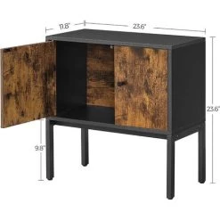 VASAGLE Meuble De Cuisine, Buffet Avec Portes, Armoire, Placard De Rangement, Cadre En Métal, 60 X 30 X 60 Cm, Style Industriel, Marron Rustique Et Noir Par SONGMICS LSC106B01 - Marron Rustique Et Noir 9 VASAGLE Meuble De Cuisine, Buffet Avec Portes, Armoire, Placard De Rangement, Cadre En Métal, 60 X 30 X 60 Cm, Style Industriel, Marron Rustique Et Noir Par SONGMICS LSC106B01 - Marron Rustique Et Noir -Buffet et enfilade Soldes 32687735 5