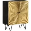 VidaXL Buffet Avec Façade En Laiton 60x30x74 Cm Bois De Manguier Massif - Or