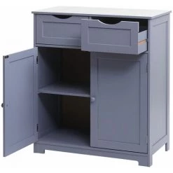 Commode HHG-596, Meuble à Tiroirs, 2 Tiroirs Et 2 Portes 80x70x35cm ~ Gris 8 Commode HHG-596, Meuble à Tiroirs, 2 Tiroirs Et 2 Portes 80x70x35cm ~ Gris -Buffet et enfilade Soldes 32803470 4