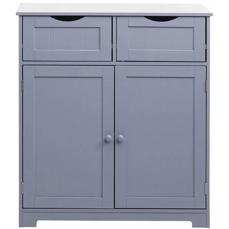 Commode HHG-596, Meuble à Tiroirs, 2 Tiroirs Et 2 Portes 80x70x35cm ~ Gris 5 Commode HHG-596, Meuble à Tiroirs, 2 Tiroirs Et 2 Portes 80x70x35cm ~ Gris – Image 5