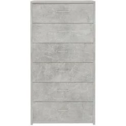 YOUTHUP Buffet Avec 6 Tiroirs Gris Béton 50x34x96 Cm Aggloméré - Gris 8 YOUTHUP Buffet Avec 6 Tiroirs Gris Béton 50x34x96 Cm Aggloméré - Gris -Buffet et enfilade Soldes 33315511 4