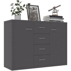 ASUPERMALL Buffet Gris 88x30x65 Cm Agglomere -Buffet et enfilade Soldes 33376338 3