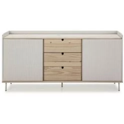 Buffets BOBOCHIC - Buffet 2 Portes 170 Cm VERMONT Bois Massif Blanc - Blanc -Buffet et enfilade Soldes 33494811 3
