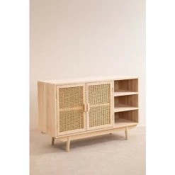 Buffet En Bois Avec 2 étagères Ralik SKLUM Bois De Paulownia - Marron Bois Naturel -Buffet et enfilade Soldes 33530967 3