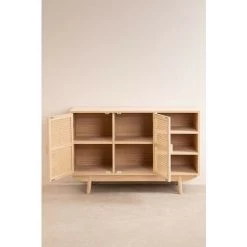 Buffet En Bois Avec 2 étagères Ralik SKLUM Bois De Paulownia - Marron Bois Naturel -Buffet et enfilade Soldes 33530967 5