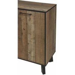 ALTOBUY KARMINA - Buffet 3 Portes 3 Tiroirs Aspect Bois Et Métal - Marron Clair 8 ALTOBUY KARMINA - Buffet 3 Portes 3 Tiroirs Aspect Bois Et Métal - Marron Clair -Buffet et enfilade Soldes 33639539 4