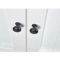 Paris Prix - Bahut Bas Bois Massif 2 Portes "takao" 90cm Blanc 8 Paris Prix - Bahut Bas Bois Massif 2 Portes "takao" 90cm Blanc -Buffet et enfilade Soldes 33653928 4