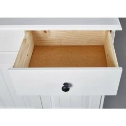 Paris Prix - Bahut Bas Bois Massif 2 Portes "takao" 90cm Blanc 9 Paris Prix - Bahut Bas Bois Massif 2 Portes "takao" 90cm Blanc -Buffet et enfilade Soldes 33653928 5