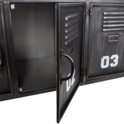 ATMOSPHERA, CRATEUR D'INTRIEUR Meuble Bas Industrielle 4 Portes "Casiers" 119cm Noir 6 ATMOSPHERA, CRATEUR D'INTRIEUR Meuble Bas Industrielle 4 Portes "Casiers" 119cm Noir -Buffet et enfilade Soldes 33656667 3