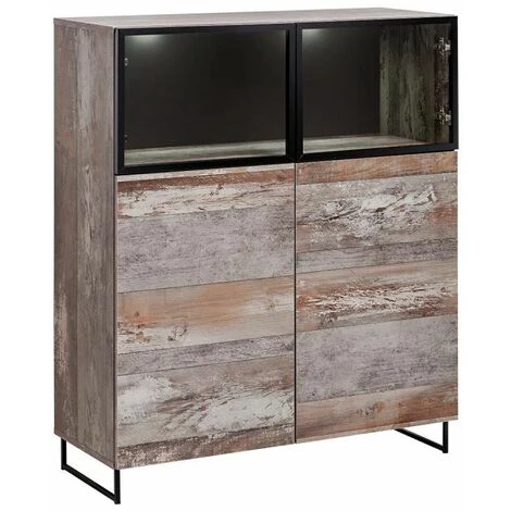 Paris Prix - Buffet Design 2 Portes "plank" 120cm Naturel 1 Paris Prix - Buffet Design 2 Portes "plank" 120cm Naturel