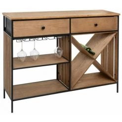 ATMOSPHERA, CRATEUR D'INTRIEUR Comptoir De Bar En Bois "Bakos" 118cm Naturel -Buffet et enfilade Soldes 33674355 3
