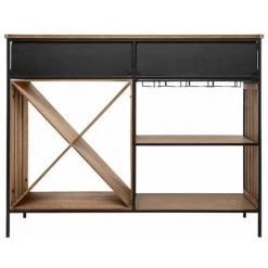 ATMOSPHERA, CRATEUR D'INTRIEUR Comptoir De Bar En Bois "Bakos" 118cm Naturel -Buffet et enfilade Soldes 33674355 5