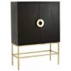 Paris Prix - Buffet 2 Portes & 2 Tiroirs "mangier" 140cm Noir & Or