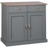 Paris Prix - Buffet 2 Portes & 2 Tiroirs "zernan" 90cm Gris