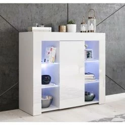 DESIGN AMEUBLEMENT Bahut Modèle Lilian De Couleur Blanc Brillant - Blanc 7 DESIGN AMEUBLEMENT Bahut Modèle Lilian De Couleur Blanc Brillant - Blanc -Buffet et enfilade Soldes 33921276 4