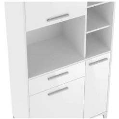 AUTRES ECO Buffet De Cuisine L 80 Cm - Blanc Brillant - Blanc -Buffet et enfilade Soldes 34102351 4