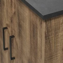 ALTOBUY JENNA - Buffet 4 Portes 3 Tiroirs Aspect Bois Et Métal Noir - Marron Clair 8 ALTOBUY JENNA - Buffet 4 Portes 3 Tiroirs Aspect Bois Et Métal Noir - Marron Clair -Buffet et enfilade Soldes 34179061 4