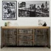 Paris Prix - Buffet En Teck Industriel "loft" 190cm Marron