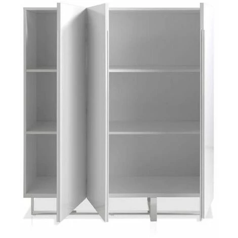 Paris Prix - Buffet 3 Portes Design "laura" 120cm Blanc Laqué 2 Paris Prix - Buffet 3 Portes Design "laura" 120cm Blanc Laqué – Image 2