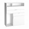 Buffet Design 3 Tiroirs Et 1 Porte L99,5 Cm - 4YOU - Calicosy - Blanc