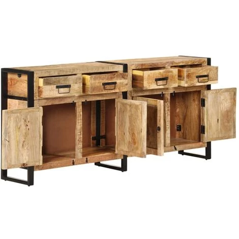 Buffet 172x35x80 Cm Bois De Manguier Massif VidaXL 2 Buffet 172x35x80 Cm Bois De Manguier Massif VidaXL – Image 2