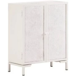 VidaXL Buffet 60x30x76 Cm Bois De Manguier Massif - Blanc