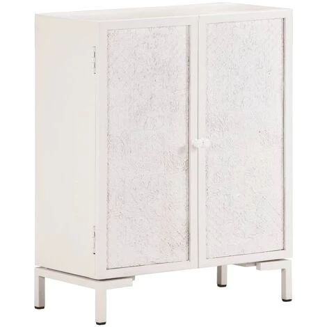VidaXL Buffet 60x30x76 Cm Bois De Manguier Massif - Blanc 1 VidaXL Buffet 60x30x76 Cm Bois De Manguier Massif - Blanc