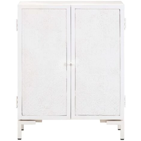 VidaXL Buffet 60x30x76 Cm Bois De Manguier Massif - Blanc 2 VidaXL Buffet 60x30x76 Cm Bois De Manguier Massif - Blanc – Image 2