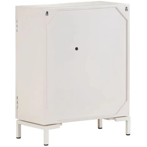 VidaXL Buffet 60x30x76 Cm Bois De Manguier Massif - Blanc 3 VidaXL Buffet 60x30x76 Cm Bois De Manguier Massif - Blanc – Image 3