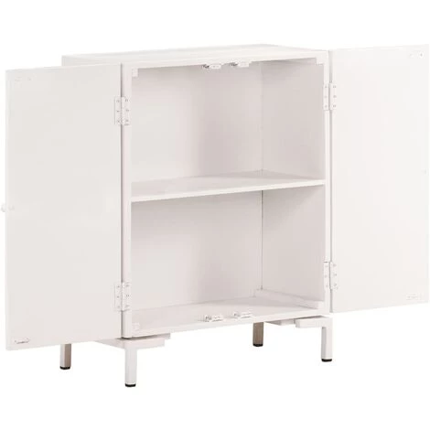 VidaXL Buffet 60x30x76 Cm Bois De Manguier Massif - Blanc 4 VidaXL Buffet 60x30x76 Cm Bois De Manguier Massif - Blanc – Image 4