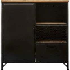 ATMOSPHERA, CRATEUR D'INTRIEUR Buffet 1 Porte & 2 Tiroirs "Cierna" 85cm Noir -Buffet et enfilade Soldes 34698580 3