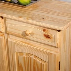 Paris Prix - Bahut 3 Portes Pin Massif "abaco" 130cm Naturel -Buffet et enfilade Soldes 34745556 5