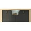 ALTOBUY GUEST - Buffet 4 Portes Aspect Chêne Miel Avec Eclairage Led - Marron Clair