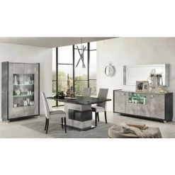 ALTOBUY HOFFMAN - Buffet 4 Portes Gris Aspect Pierre Avec Led - Gris 4 ALTOBUY HOFFMAN - Buffet 4 Portes Gris Aspect Pierre Avec Led - Gris -Buffet et enfilade Soldes 34873630 2