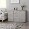 ASUPERMALL Buffet Gris Beton 120x35,5x75 Cm Agglomere