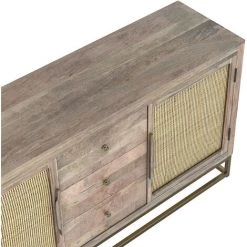 RENDEZ VOUS DéCO Buffet Sangia 2 Portes 3 Tiroirs - Marron -Buffet et enfilade Soldes 35035857 4