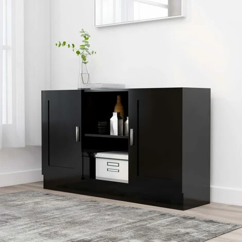 TRUE DEAL Buffet Noir 120x30,5x70 Cm Aggloméré 1 TRUE DEAL Buffet Noir 120x30,5x70 Cm Aggloméré