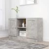 TRUE DEAL Buffet Gris Béton 120x30,5x70 Cm Aggloméré
