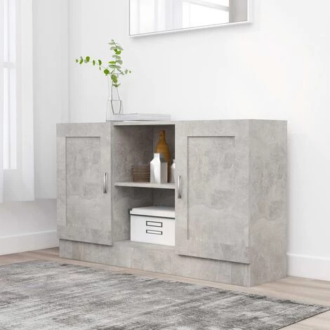TRUE DEAL Buffet Gris Béton 120x30,5x70 Cm Aggloméré 1 TRUE DEAL Buffet Gris Béton 120x30,5x70 Cm Aggloméré