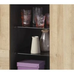 CAESAROO Buffet 180 Cm Chêne Et Gris Avec Trois Portes Et Un Compartiment Avec Deux étagères En Verre | Chêne Et Gris 8 CAESAROO Buffet 180 Cm Chêne Et Gris Avec Trois Portes Et Un Compartiment Avec Deux étagères En Verre | Chêne Et Gris -Buffet et enfilade Soldes 35557235 4