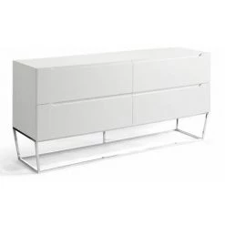 Paris Prix - Buffet 4 Tiroirs Design "marnie" 160cm Blanc