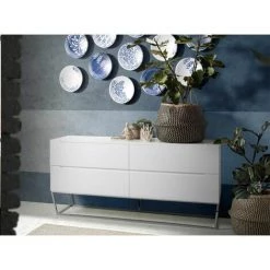 Paris Prix - Buffet 4 Tiroirs Design "marnie" 160cm Blanc -Buffet et enfilade Soldes 35754286 4