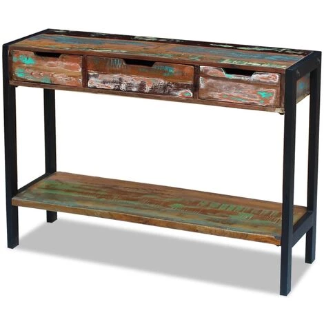 Buffet Avec 3 Tiroirs 110x35x75 Cm Bois De Récupération Massif VidaXL 4 Buffet Avec 3 Tiroirs 110x35x75 Cm Bois De Récupération Massif VidaXL – Image 4