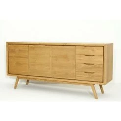 Paris Prix - Buffet 3 Portes & 4 Tiroirs "fiftees" 180cm Naturel 9 Paris Prix - Buffet 3 Portes & 4 Tiroirs "fiftees" 180cm Naturel -Buffet et enfilade Soldes 36389298 5